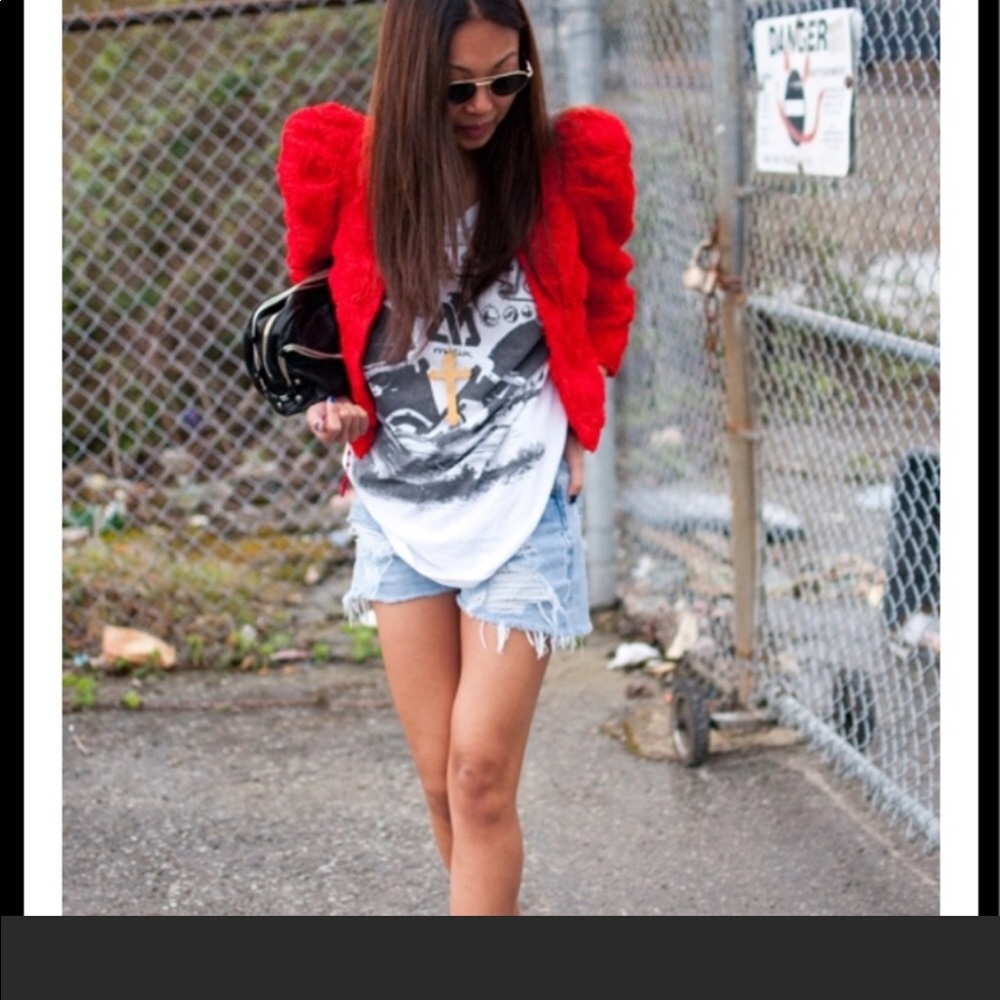 H&M red rose blazer